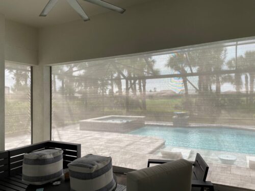 PolyPro Hurricane Screen Motorized Lanai Protection Kevlar storm screen