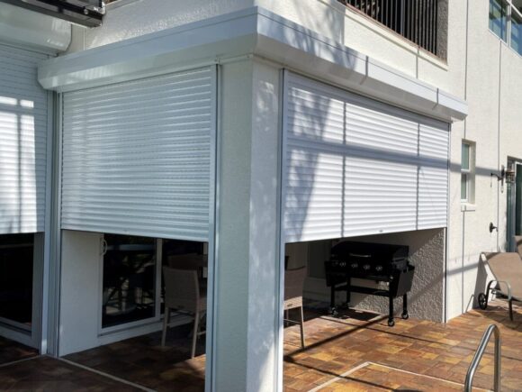 Motorized Lanai Shutters in Naples, Marco Island, Collier and Lee County, FL areas.